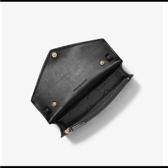 NWT Michael Kors Black Envelope Signature Logo Crossbody Bag - Picture 5 of 7